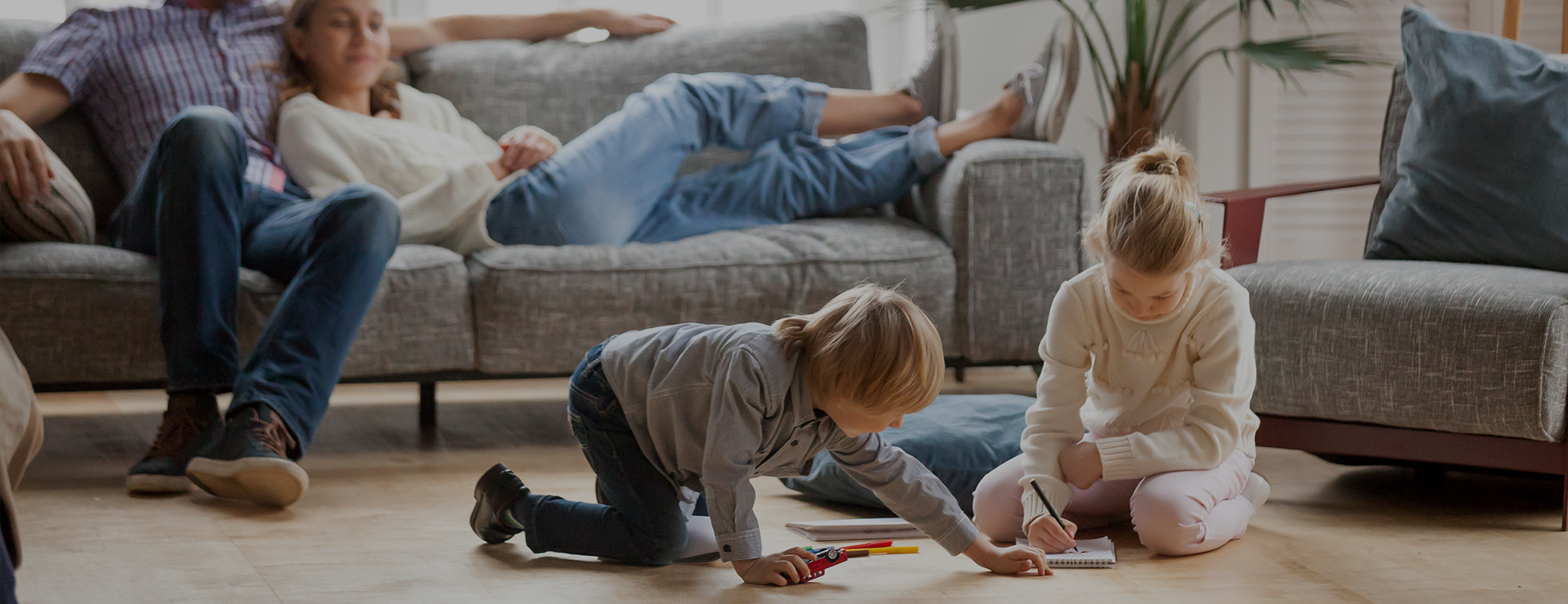 Family relaxing in pest-free home